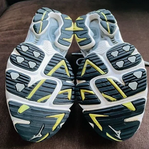 XLNT Mizuno Wave Inspire 6 Vintage Silver White Chartreuse Womens 9 US 40 EU - Picture 7 of 10